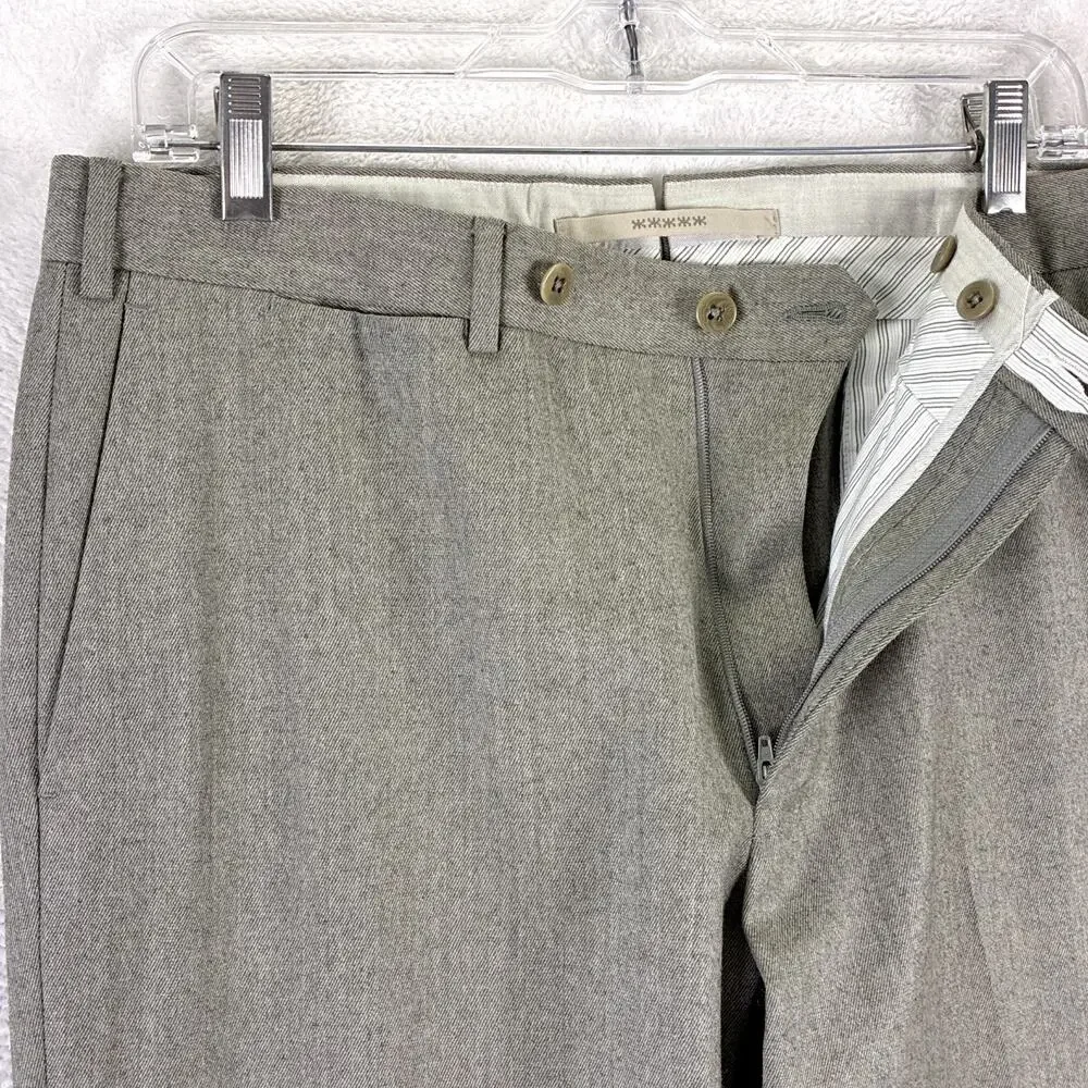 Ermenegildo Zegna Pants Mens 35 Gray Wool Trousers Luxury Preppy Old Money